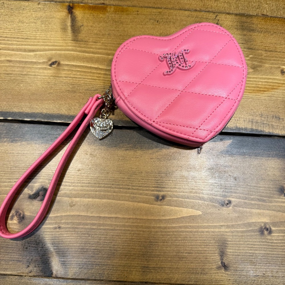 Juicy Couture Pink Lemonade Brighter Than A Diamond Heart Zip Around Wallet NWOT